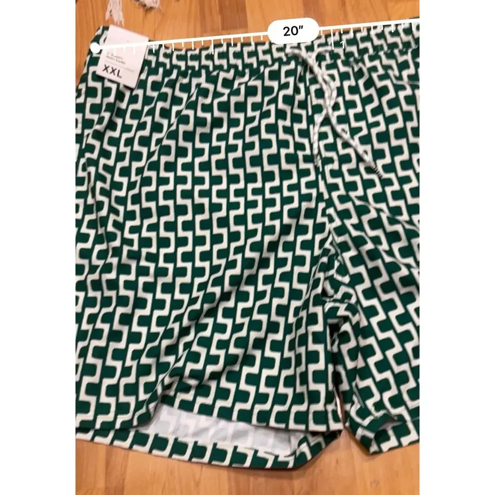 Original Use 7” Swim Trunks Geo Print Green Men’s XXL